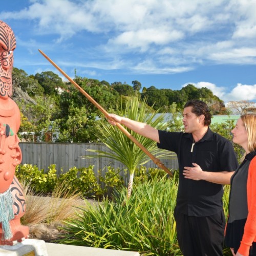 A guided tour at Mataatua Wharenui