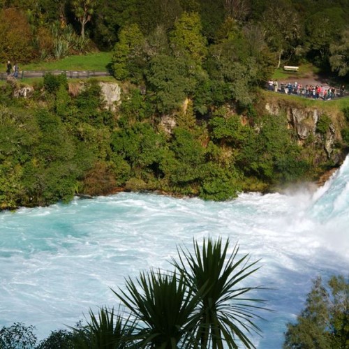 'Nearly a million people every year visit the lookout points to view the spectacular Huka Falls'
