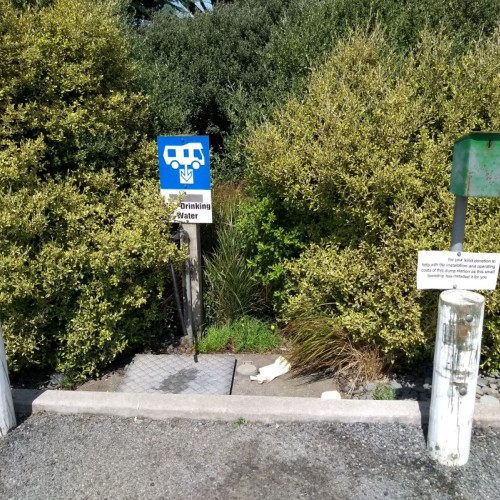 Black and grey dump point, and donation box