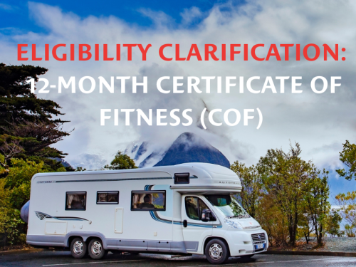 Clarification on fixed toilet requirement for 12-month CoF