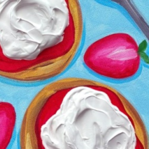 Textured Art & Wine Night - Pikelets with Jam & Cream