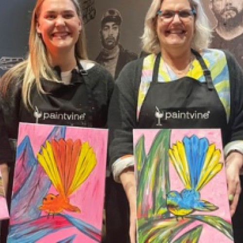 Afternoon Paint & Sip - Cheeky Fun-Tail (Piwakawaka)