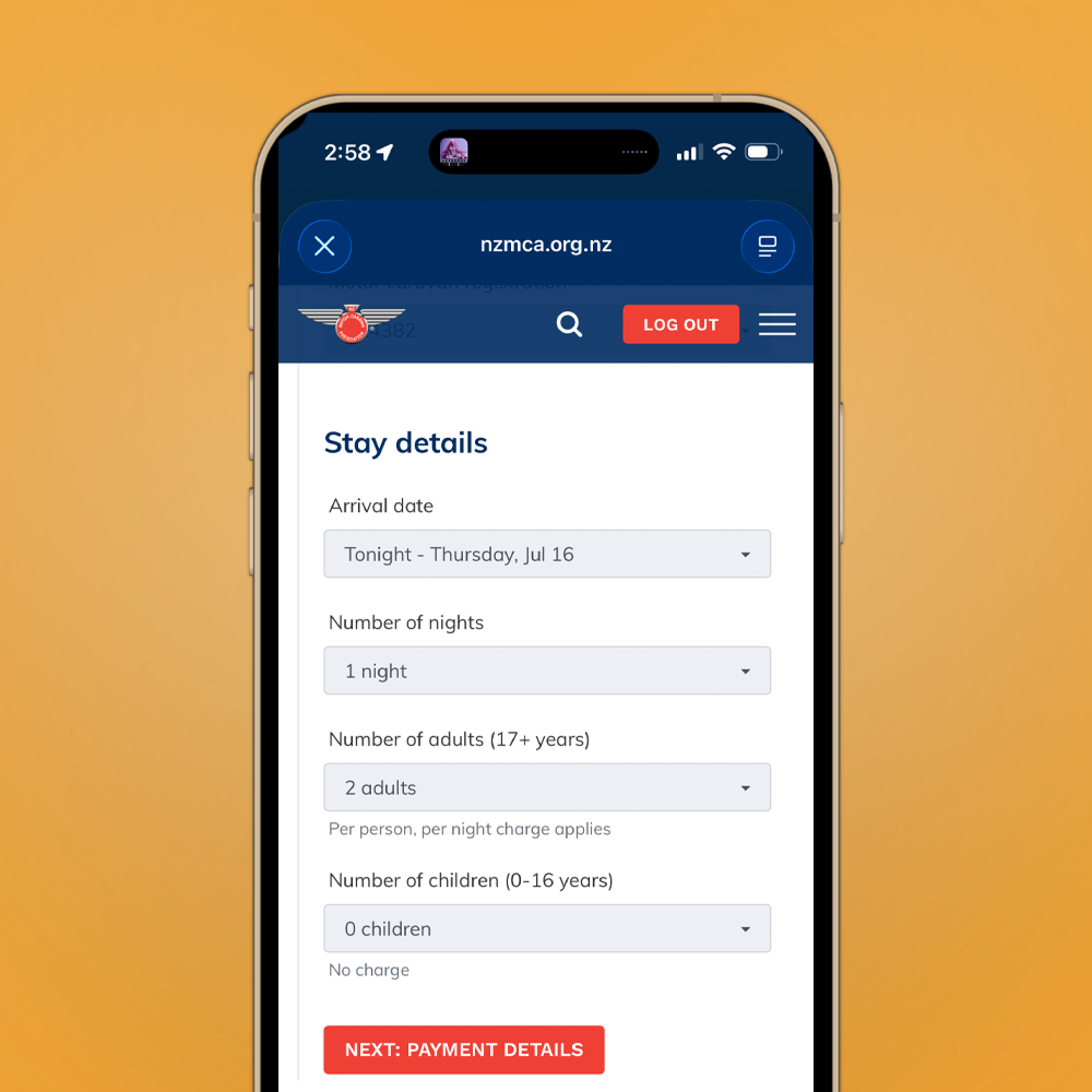 Paying your NZMCA Park fees on the NZMCA App