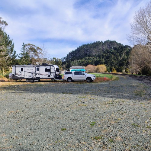 Big gravel parking area